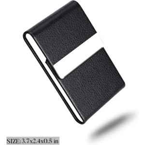 PU Leather Business Card Holder L9.4cm W6.1cm H1.3cm