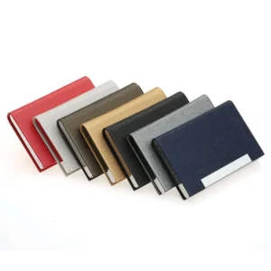 Random PU Leather Stainless Steel Card Holder