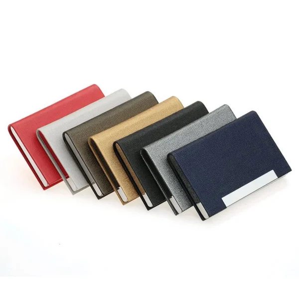 ab4698be83b9a7f3680a104f9181123b.webp Random PU Leather Stainless Steel Card Holder