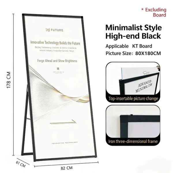 cn-11134207-820l4-mouv451h3coxc9.webp Foldable Freestanding Advertising Board L82cm W61cm H178cm