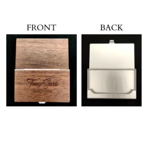 Personalized Wooden Name Card Holder L9.3cm W6.1cm H0.9cm