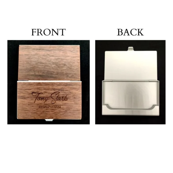Personalized Wooden Name Card Holder L9.3cm W6.1cm H0.9cm