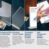 T Shape Acrylic Display Stand A4 A5 A6