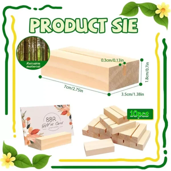Wooden Table Number Card Holder L7cm W3.5cm H1.8cm